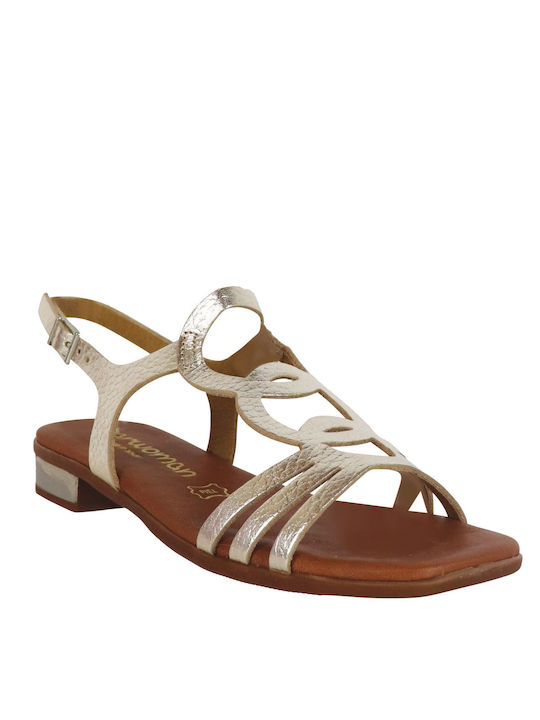 koniaris Leather Women's Sandals with Low Heel