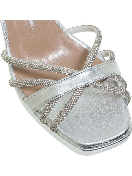 Leder Sandalen Silber