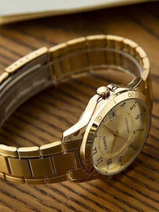 Casio Enticer Γυναικείο Ρολόι 30mm Μπαταρίας με Χρυσό Μεταλλικό Μπρασελέ