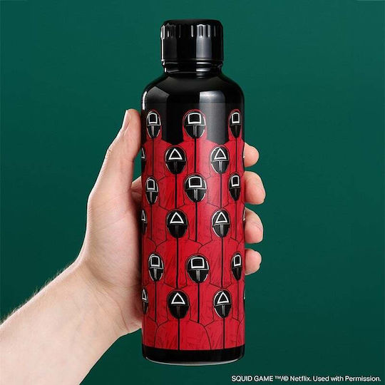 Paladone Sticlă Pentru Copii Oțel Inoxidabil Cu Pai Roșie 500ml