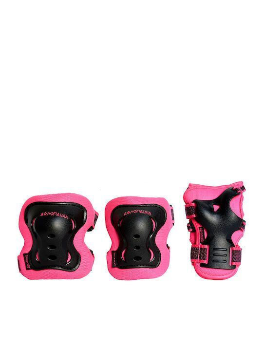Athlopaidia Children's Protective Gear Set for Rollers Pink