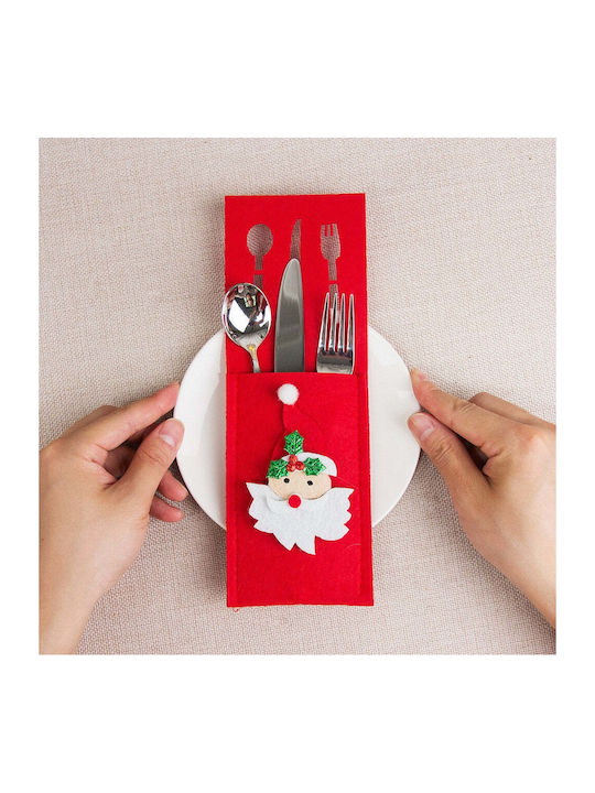 Ornamente de masă de Crăciun Tacâmuri Roșu L25xW8.5cm.