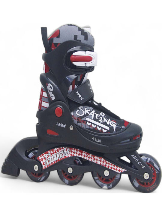 AMILA Inline Einstellbar Rollers Schwarz Erwachsene/Kinder