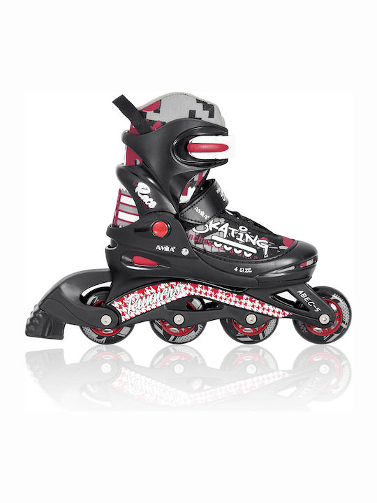 AMILA Inline Einstellbar Rollers Schwarz Erwachsene/Kinder