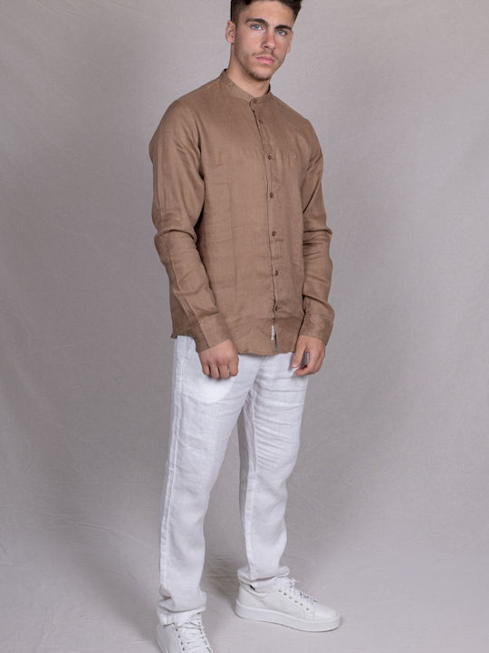 Cotton Stories Men's Shirt Long Sleeve Linen CAFE