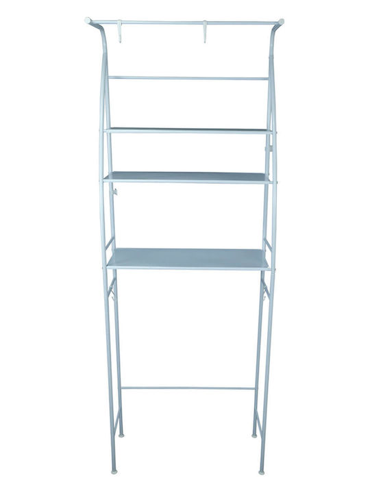 Uncle George Floor Bathroom Shelf Metallic 65x25x175cm White