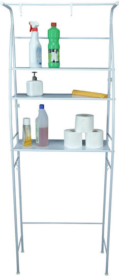 Uncle George Floor Bathroom Shelf Metallic 65x25x175cm White