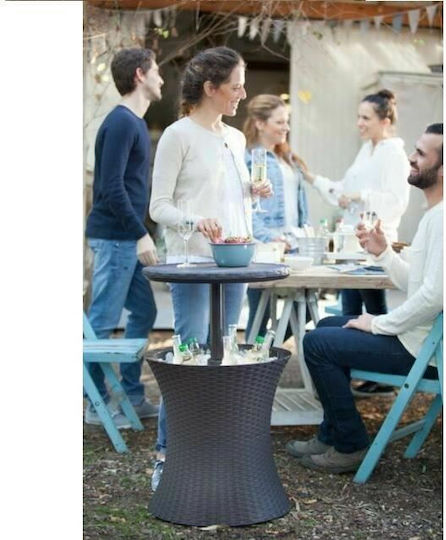 Τραπέζι Μπαρ για Μικρούς Εξωτερικούς Χώρους Rattan Brown 49x57εκ.
