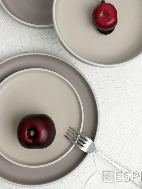 Espiel Mood Plate Shallow Ceramic Gray with Diameter 27.3cm