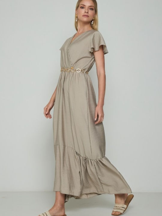 Summer Maxi Dress Wrap Grey
