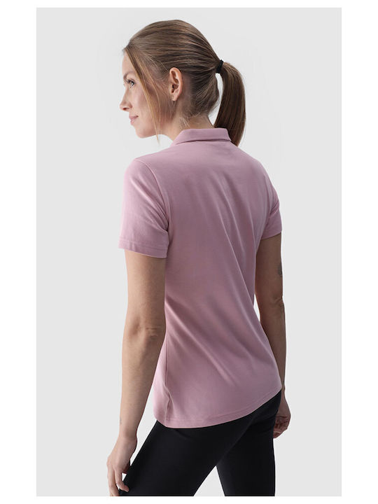 4F Damen Sportlich Polo Bluse Kurzarm Rosa