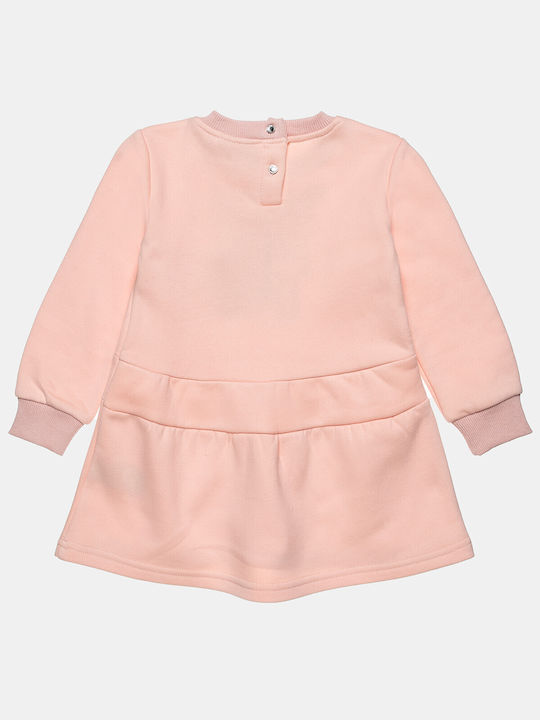 Alouette Sweatshirt Kids Dress with Sequins Orange