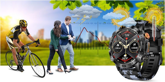 Gravity GT20 46mm Smartwatch with Heart Rate Monitor (Black / Black Camo)