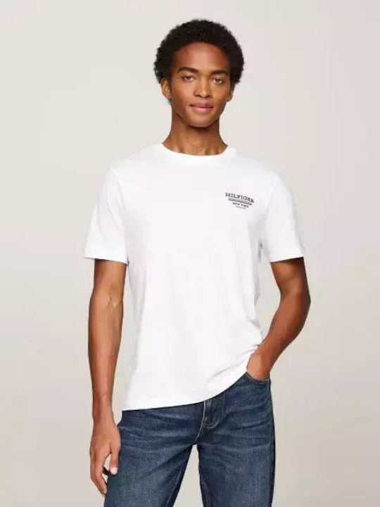 Tommy Hilfiger T-shirt Bărbătesc cu Mânecă Scurtă Alb