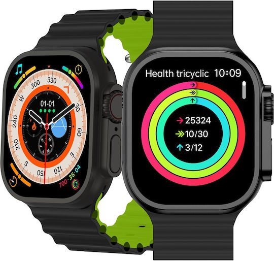 Media-Tech Fusion MT872 44mm Smartwatch με Παλμογράφο (Μαύρο)