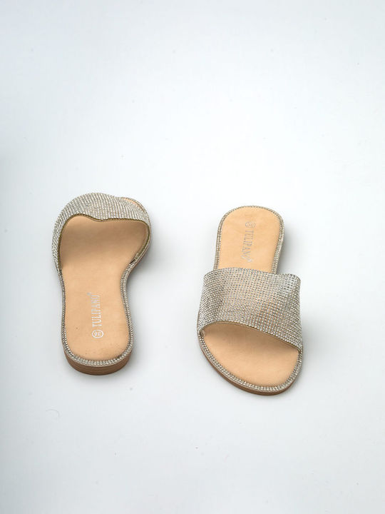 Women's Flat Sandals in Beige Color