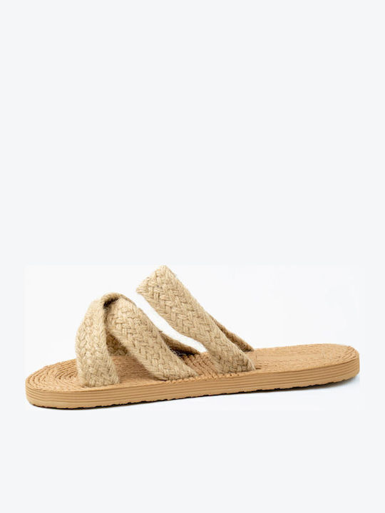 Flache Sandalen für Damen in Beige Farbe