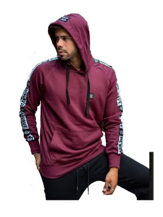 New Wave 222-18 Men's Hoodie Sweatshirt Bordeaux