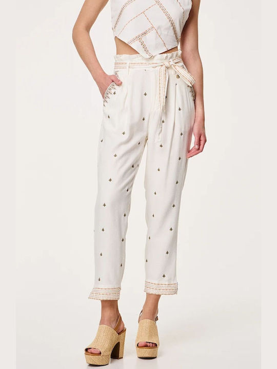 BSB Women's Fabric Trousers in Regular Fit White