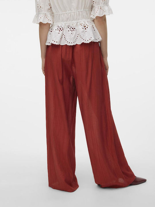 Vero Moda Γυναικείο Υφασμάτινο Παντελόνι Κόκκινο