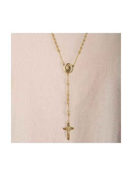 Oxzen Cross with the Crucified from Gold Plated Steel with Chain