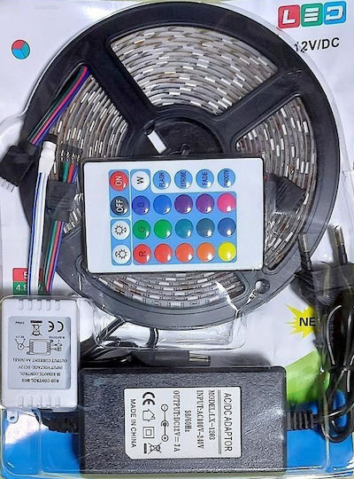 LED Лента 12V RGB Светлина 5м Тип SMD5050 с Захранване