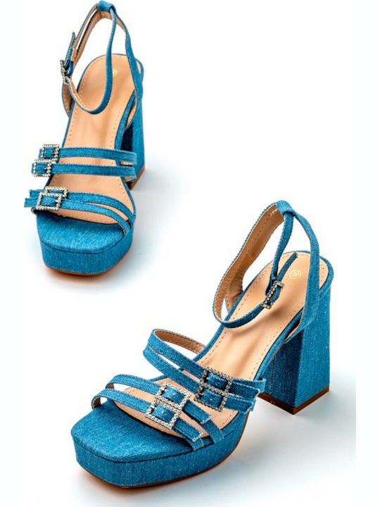 Sandals with Strass Blue