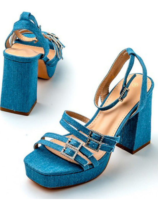 Sandals with Strass Blue