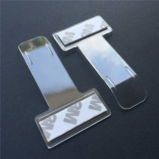 Set 2 Car Parking Ticket Holders Zola Plastic 7.4x3.95x0.1 Cm White