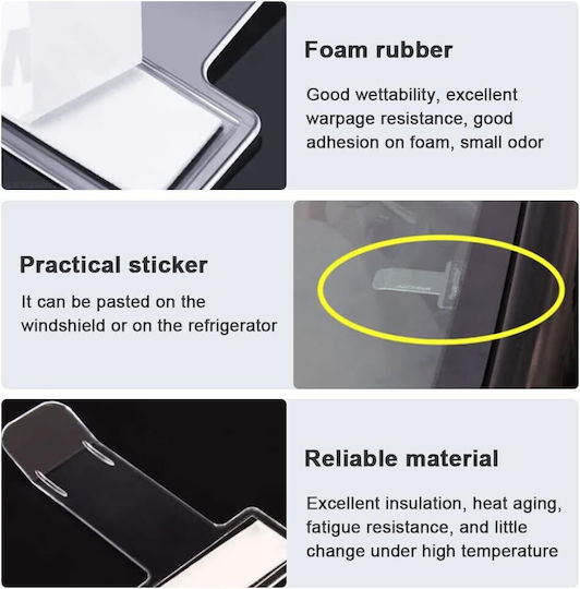 Set 2 Car Parking Ticket Holders Zola Plastic 7.4x3.95x0.1 Cm White