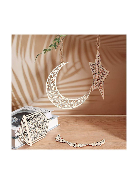 Ramadan Kareem Къмплект Бели Къмплект Висящи Коледни Украшения За Елха 9 Бройки Ramadan Kareem Къмплект Бели Къмплект Висящи Коледни Украшения За Елха 9 Бройки
