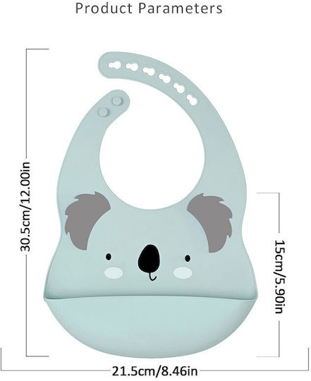 Queen Mother Little Bear Αδιάβροχη Σαλιάρα Σιλικόνης με Τσέπη μπεζ