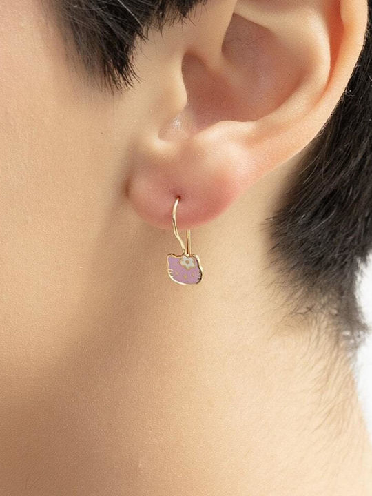 Eforo Gold Plated Kids Earrings Pendants from Silver