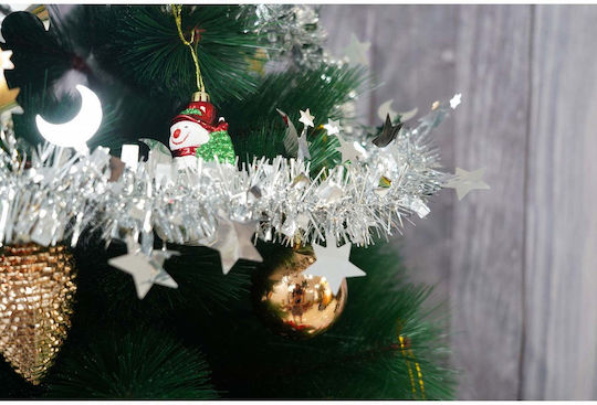 Weihnachtliche Girlande Plastik Silber 200x5cm 1Stück