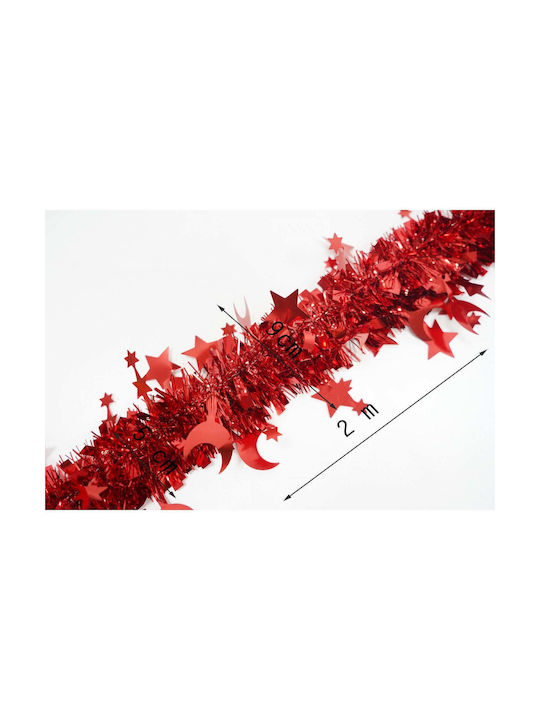 Weihnachtliche Girlande Plastik Rot 200x5cm 1Stück