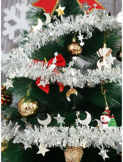 Weihnachtliche Girlande Plastik Silber 200x5cm 1Stück