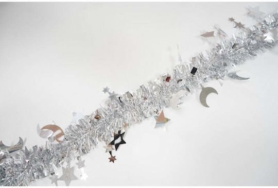 Weihnachtliche Girlande Plastik Silber 200x5cm 1Stück