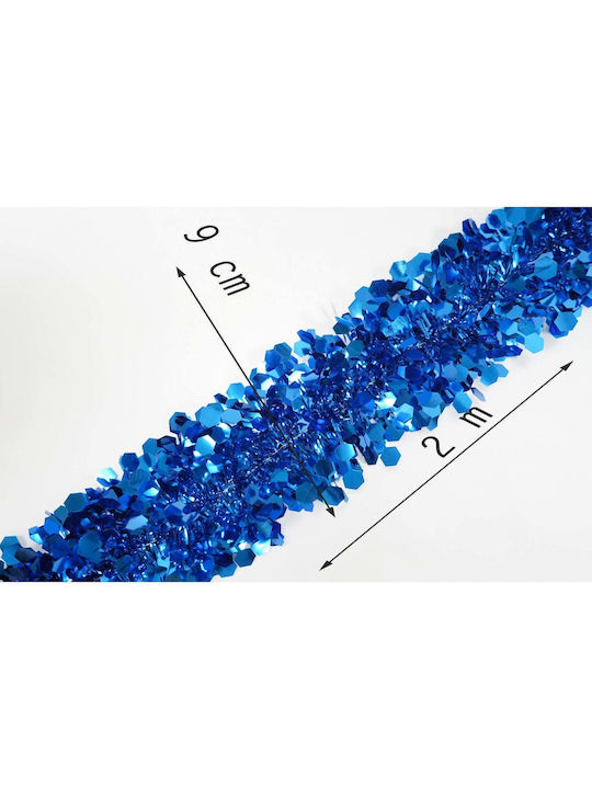 Crăciun Ghirlande Plastică Albastru 200x9cm 1buc
