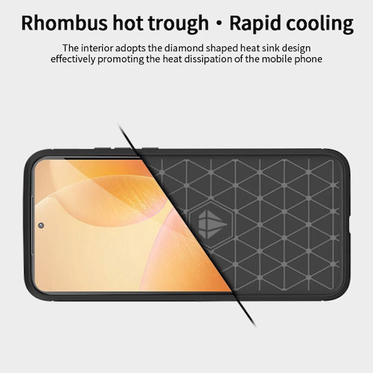 Mofi Brushed Carbon Umschlag Rückseite Silikon Blau (Xiaomi Poco F6 Pro 5G)
