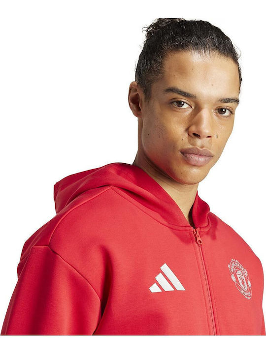 Manchester United Ζακέτα με Κουκούλα Κόκκινη