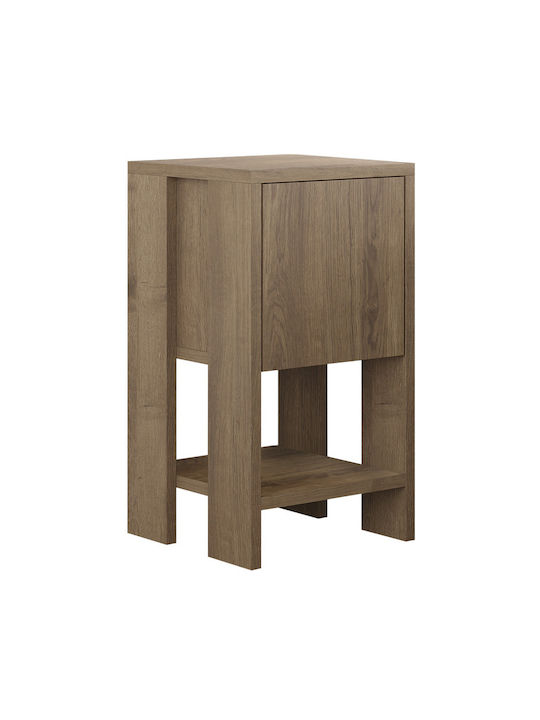 Bedside Table Ema Wooden Brown 30x30x55cm
