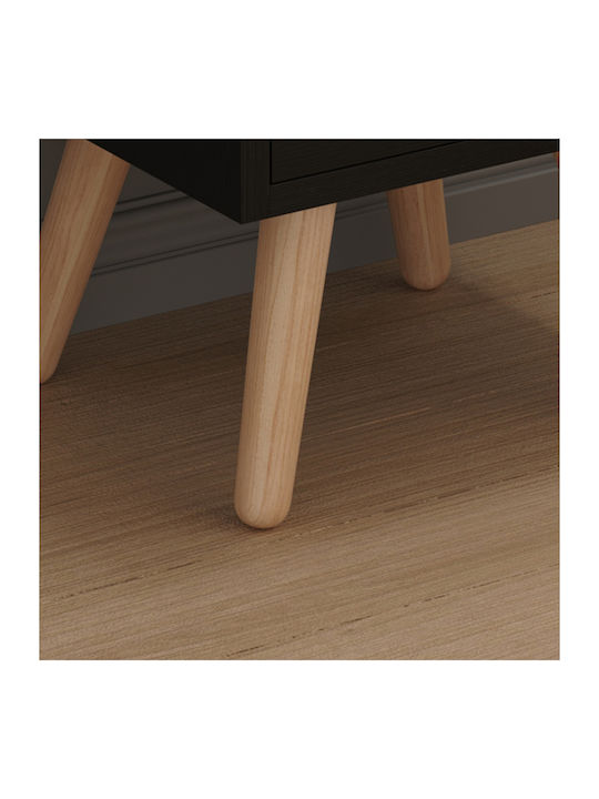 Bedside Table Dinkl Wooden Brown 29.7x29.7x45cm