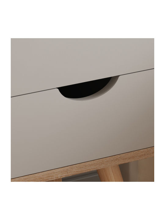 Bedside Table Dinkl Wooden Beige 29.7x29.7x45cm