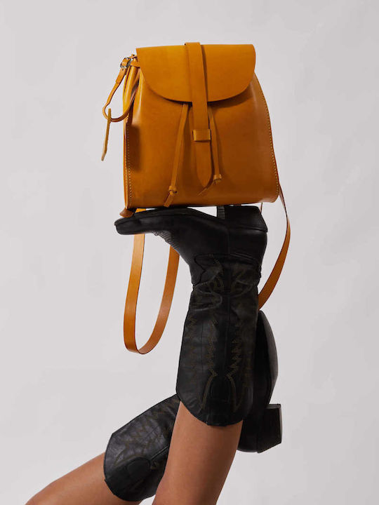 The Dust Company Leather Women's Bag Backpack Yellow