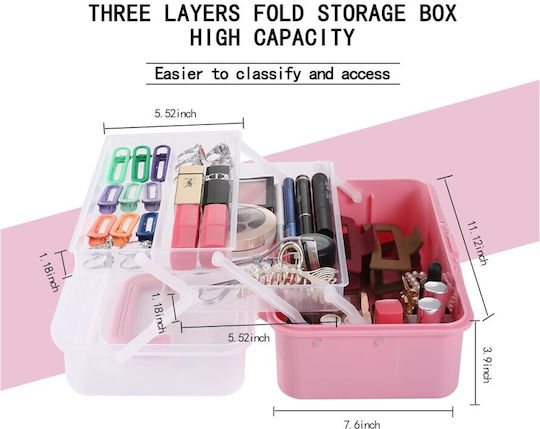 Storage Basket Plastic Pink 1pcs