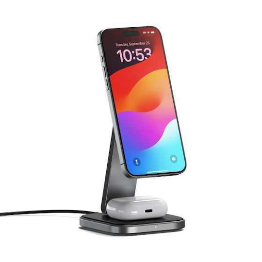 Satechi Ασύρματος Φορτιστής Qi2 15W Γκρι (2-in-1 Foldable)