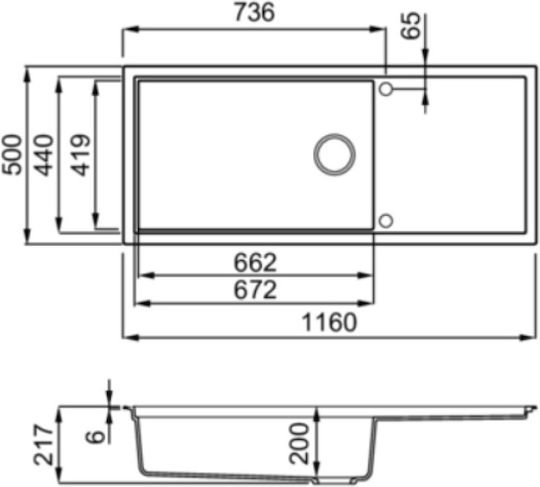 Elleci 139002 Drop-In Inox Μ116xΠ50см Черно Elleci 139002 Drop-In Inox Μ116xΠ50см Черно