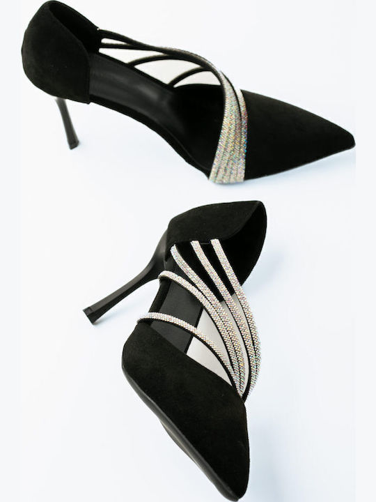 Synthetic Leather Stiletto Black High Heels