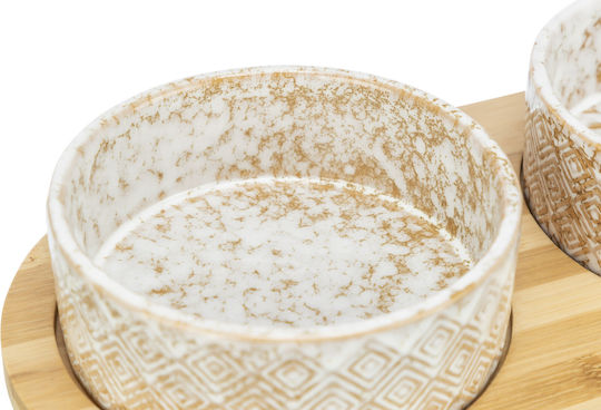 Set aus Keramik-Bambusschalen 2 X 0,8lt/ø16cm Maße 39x8x20cm