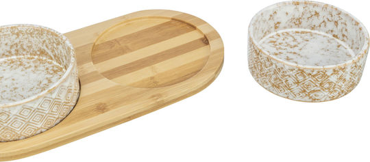 Set aus Keramik-Bambusschalen 2 X 0,8lt/ø16cm Maße 39x8x20cm